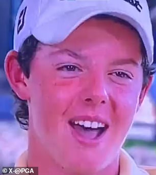 A young Rory McIlroy is interviewed