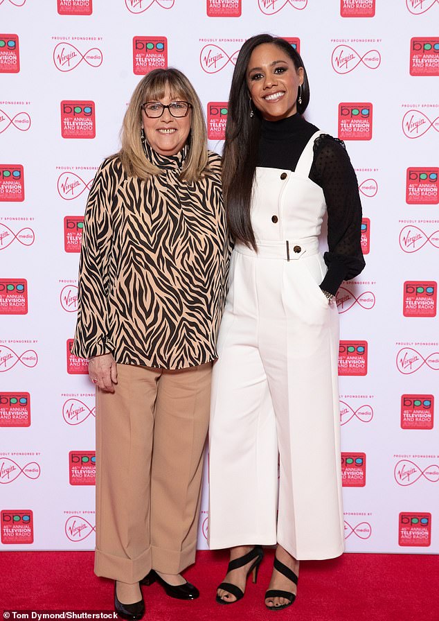 In a candid interview with The Times, Alex admitted that, like her father, she almost turned to alcohol to hide her problems: 'When I had problems I thought: "A drink will take it away"', before adding, 'I will always be in therapy.  It has done so much for me' (Alex pictured with her mother Carol in 2019)