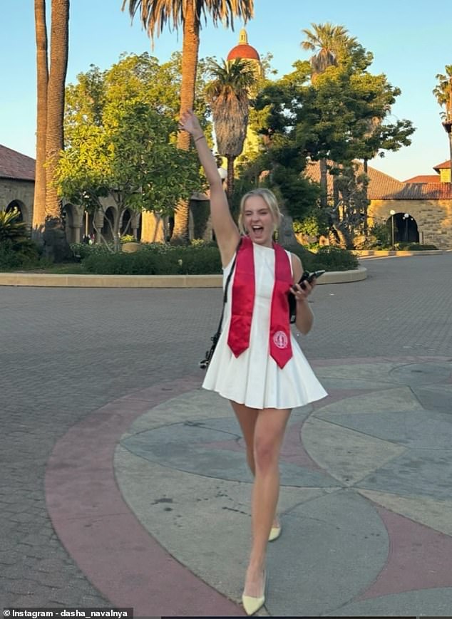 Alexei Navalny's daughter, 23-year-old Dasha, graduated from Stanford University on Sunday, just a few months after her father's sudden death