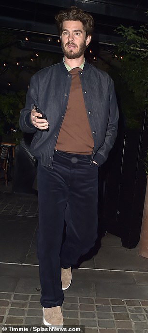 Andrew Garfield was photographed leaving Chiltern Firehouse with his new girlfriend Dr Kate Tomas on Saturday evening