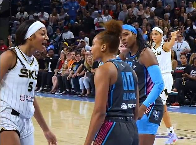 Angel Reese collided with Naz Hillmon as the Chicago Sky lost to the Atlanta Dream on Saturday