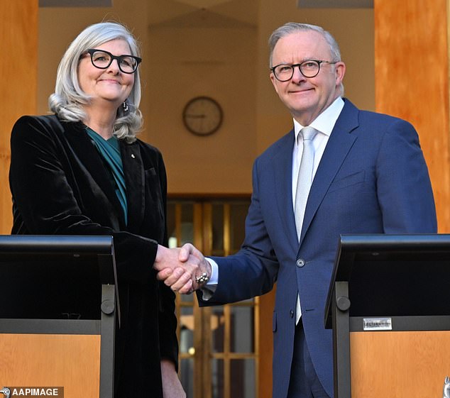 Incoming Governor General Sam Mostyn (pictured left next to Anthony Albanese) will receive a salary much higher than that of her predecessor