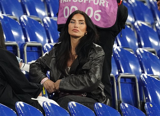 Annie Kilner showed her support for husband Kyle Walker as she watched England beat Serbia in their first European Championship match on Sunday