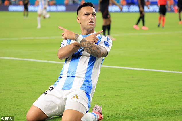 Lautaro Martinez led Argentina to a 2-0 win over Peru in the final group match of the Copa America