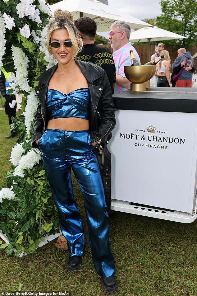 Ashley Roberts (pictured) and Diana Vickers led the glam as they arrived at the Mighty Hoopla music festival on Saturday