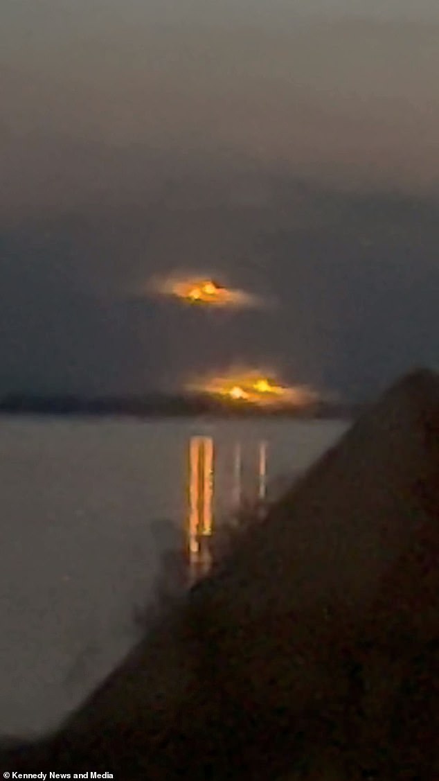 A couple were stunned when they saw UFOs 'as bright as the sun' hovering over a river in Canada