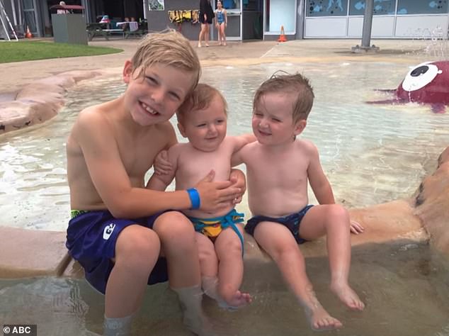 Anastasia and Lexie Gunn had three sons via donor sperm at the Queensland Fertility Group (QFG) between 2006 and 2014 (pictured).  But they were shocked to discover that their eldest was not biologically related to his younger two siblings