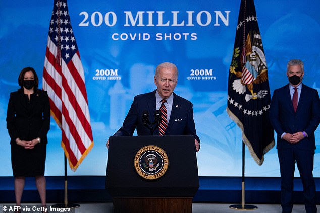 Joe Biden celebrates Americans receiving more than 200 million COVID vaccines in April 2021