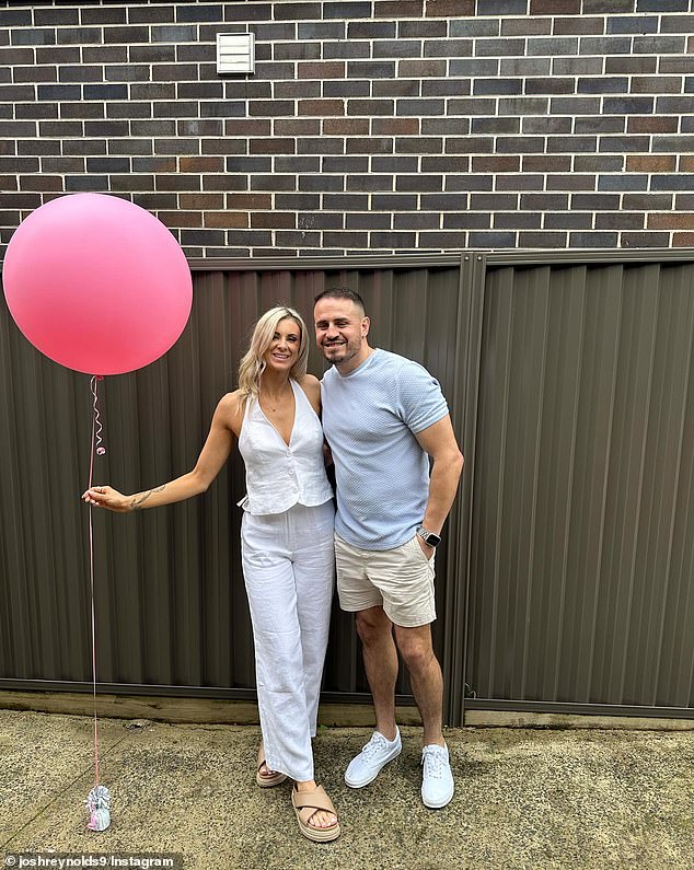 Josh Reynolds and partner Ciarne Denham are expecting their first child.  The former NRL star shared the news on Instagram on Sunday afternoon, along with images from the couple's gender reveal party and a gallery of heartwarming images.  Both shown