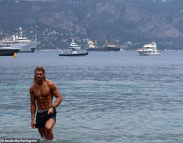The sighting comes after the foot star set pulses racing when he showed off his flawless physique in a photo gallery from his trip to the south of France