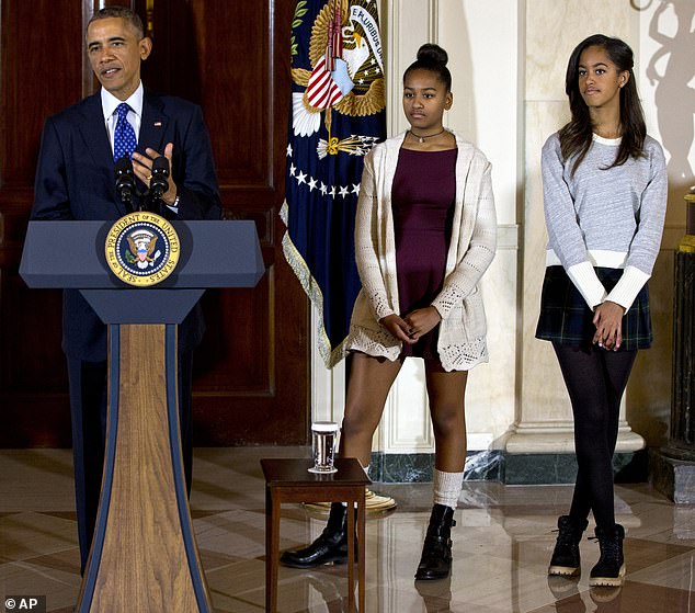 Malia, now 25, and Sasha, now 23, lived in the White House for eight years after their father became the 44th president of the United States from 2009.  They were seen in 2014