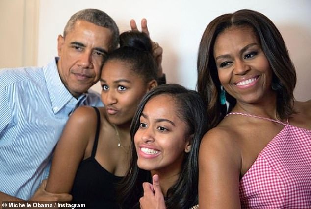 Barack Obama has revealed that his wife, Michelle, 'drilled in' his daughters, Malia and Sasha, early on that they would be 'crazy to go into politics'