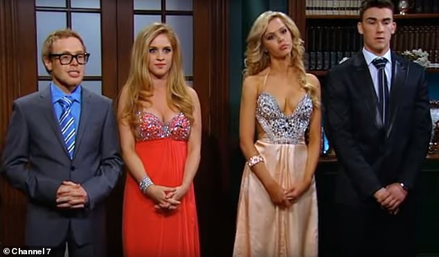 The former reality star (pictured second from left) competed on the reality TV show Beauty and the Geek in 2011 before being convicted of drug trafficking and possession.