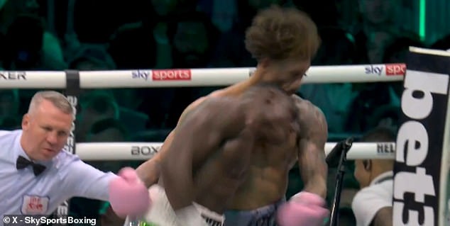 The Englishman survived a headbutt from his opponent at the end of the sixth round