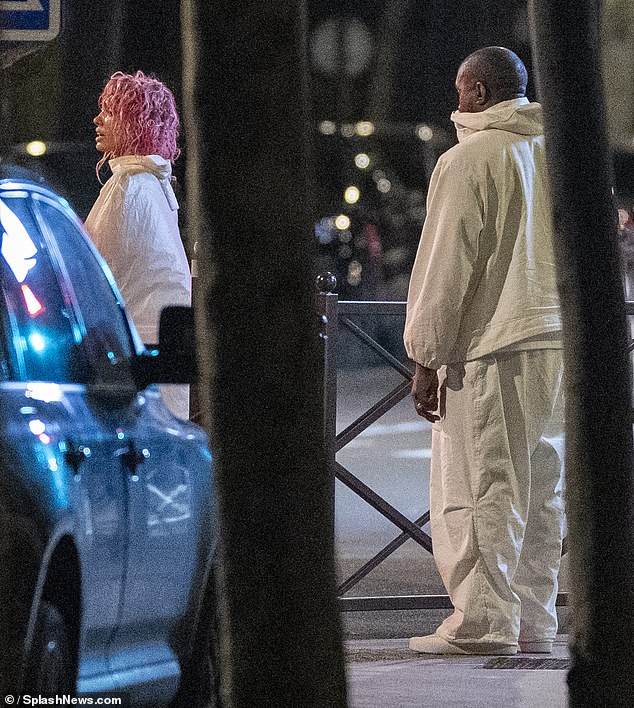 Bianca Censori, 29, and husband Kanye West, 47, put on an icy exhibition in the middle of Paris on Wednesday evening