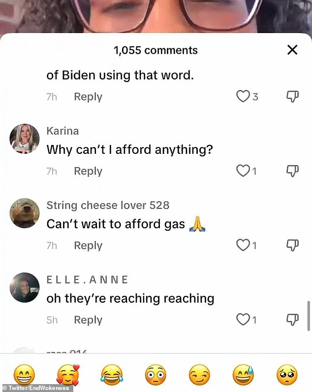 A Biden-affiliated TikTok account's post attempting to educate people about Donald Trump's controversy was criticized by commentators who instead asked about inflation