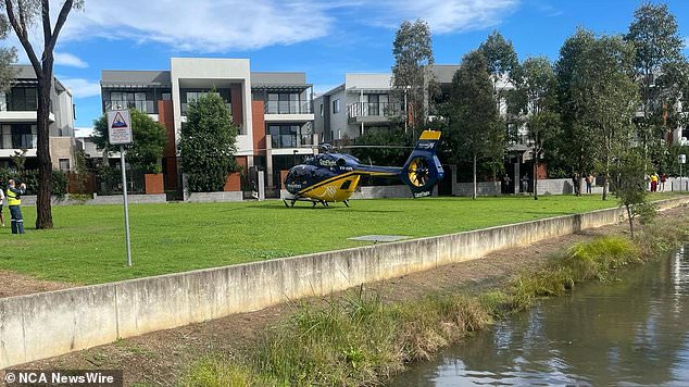 The Mounties Care CareFlight helicopter with a specialist doctor on board was dispatched to the scene and arrived within five minutes of the call (photo)