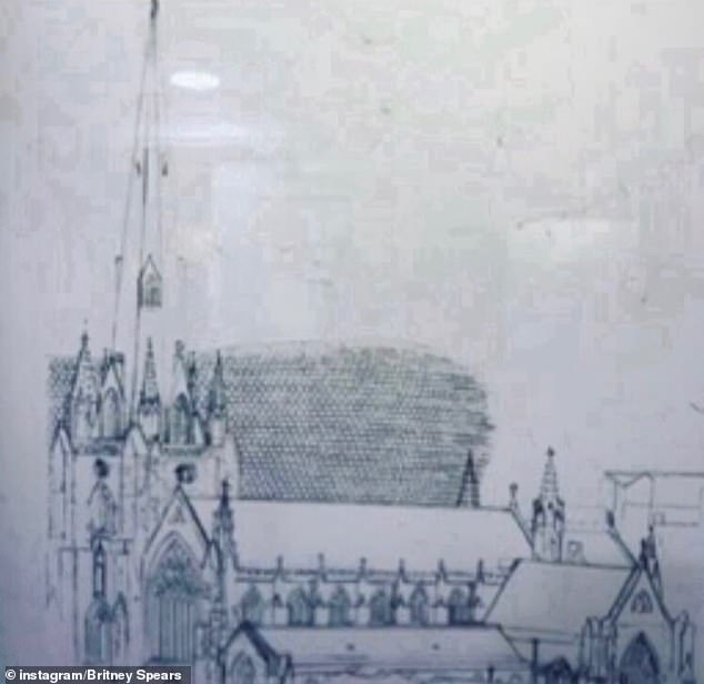 Britney Spears stunned her followers on Wednesday by taking to Instagram to share a photo of her latest sketching efforts, featuring a famous shopping center in Birmingham