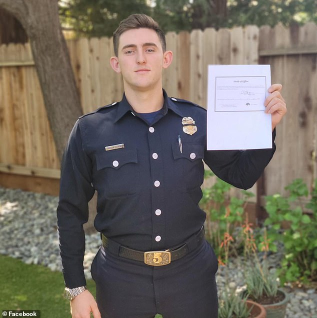 Caeden Laffan (pictured), 25, drowned during a late night swim while visiting San Diego for the California Firefighter Games