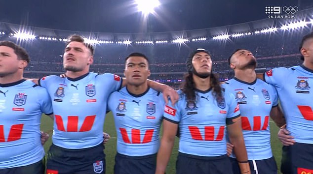 Two NSW Blues players opted not to join in the anthem arm-in-arm