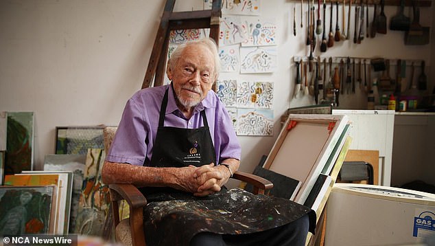 Acclaimed artist Guy Warren has died (pictured in his Greenwich studio)