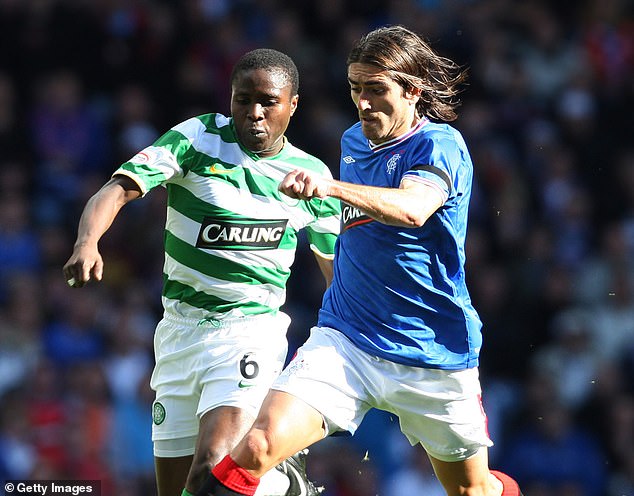 Celtic have said they are 'shocked and saddened' by the death of former player Landry N'Guemo (left)