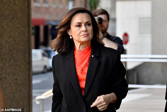 Lisa Wilkinson is photographed outside the Federal Court in February.  She has asked the court to quash the judgments against her