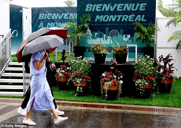 Heavy rain marred the start of the Canadian Grand Prix weekend in Montreal on Friday