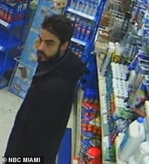 The footage shows David Knezevic buying duct tape and spray tape at a hardware store in Madrid in February