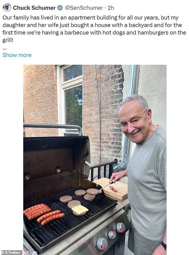 The Senate Majority Leader was feeling the heat after posting a Father's Day photo on social media of his attempt to cook a cheeseburger that had been toasted
