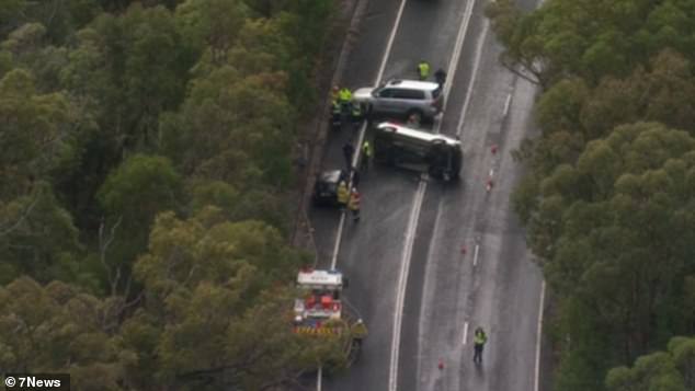 The accident happened around 9am on Saturday morning on Putty Rd in Colo Heights, an hour and 45 minutes' drive north-west of Sydney's CBD.