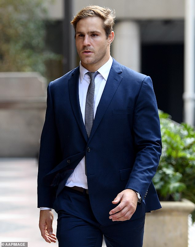 Dragons star Jack De Belin (pictured outside court in 2021) faced two rape trials, both of which ended in hung juries