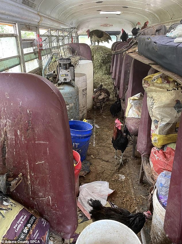 Animal welfare workers in Pennsylvania rescued more than two dozen animals from a dilapidated school bus with a makeshift trailer, and were disgusted to discover what it was REALLY used for.