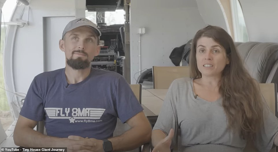 In a YouTube interview with Tiny House Giant Journey, the couple – who both work as pilots and flight instructors – describe the step-by-step DIY process