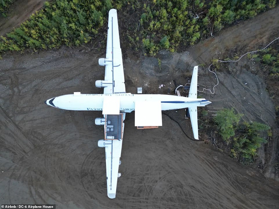 Stephanie Blanchard and Jon Kotwicki of Alaska were converting a retired 1956 Douglas DC-6 cargo plane into a livable space, with the plane now rented for $349 per night on Airbnb