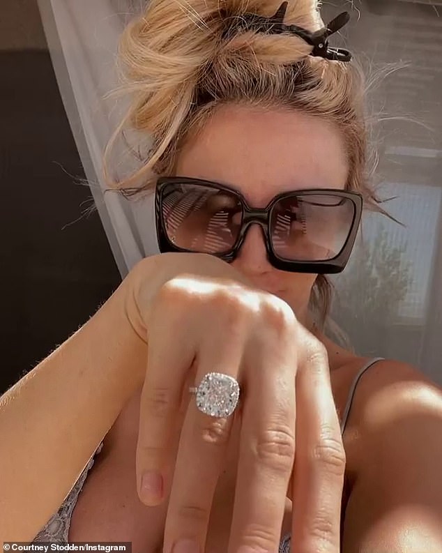 Courtney Stodden has taken a big step in her life.  The 29-year-old former teen bride was spotted flushing her $500,000 diamond engagement ring from Chris Sheng down the toilet while cleaning her apartment, according to TMZ