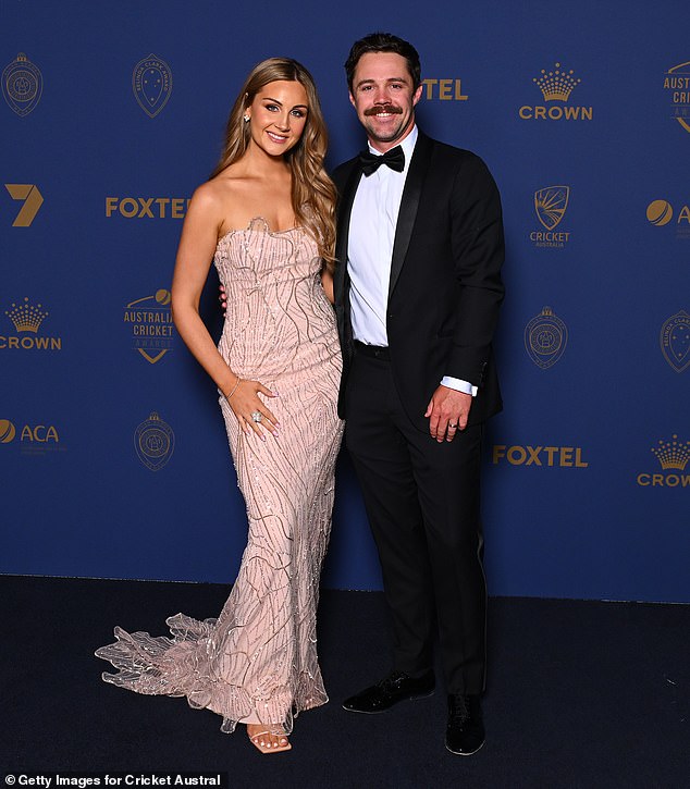 South Australian cricket star Travis Head and his wife Jessica are expecting their second child.  Both shown