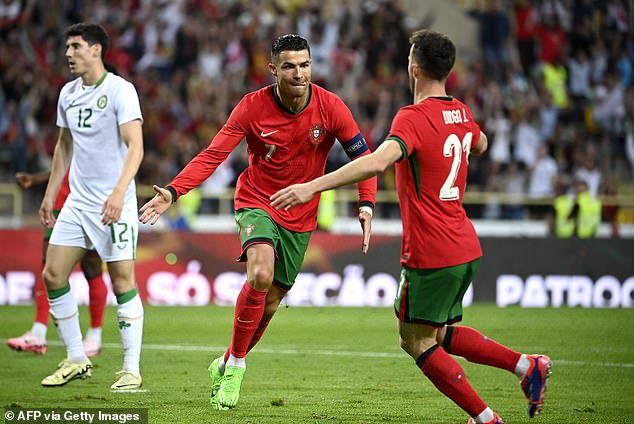 Cristiano Ronaldo scores STUNNING left footed brace in Portugals final Euro