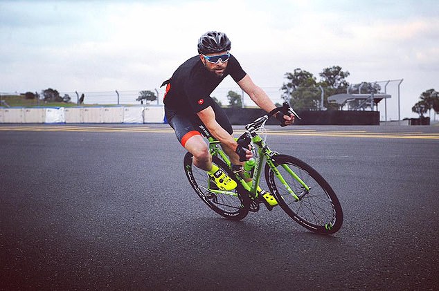 Competitive cyclist Nick Sky (pictured) is fighting for his life after undergoing surgery for a traumatic brain injury following a horrific crash on Sydney's northern beaches on Tuesday morning