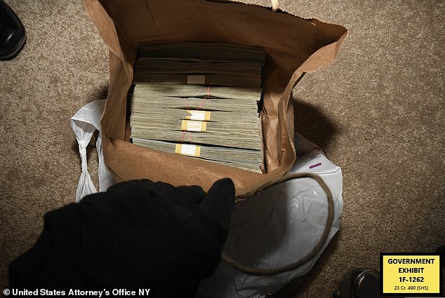 Tons of cash was also found stashed in bags