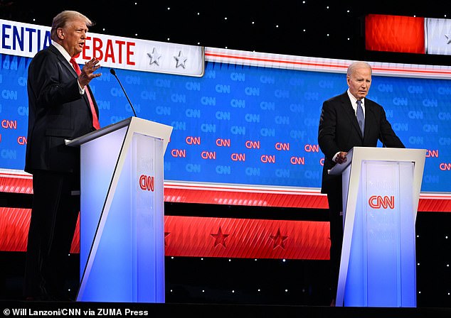 Trump's campaign released a video compiling Biden's most embarrassing and awkward moments from Thursday's debate. After Biden lost his train of thought at one point and stared blankly into space, Donald Trump said, 