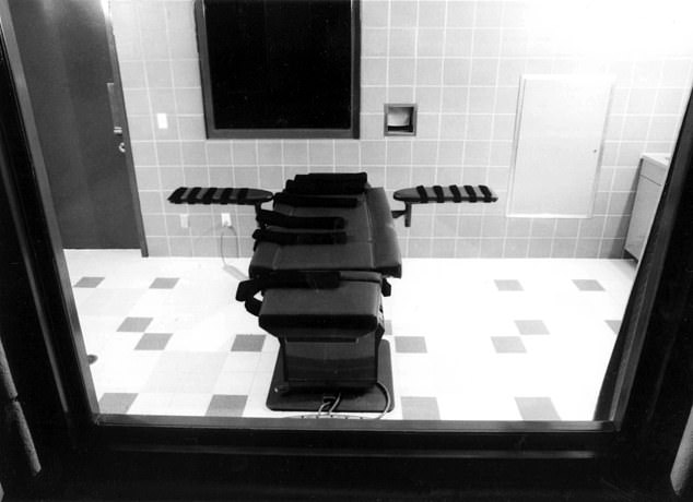 An undated image of the execution chamber on federal death row, located at the United States Penitentiary in Terre Haute, Indiana