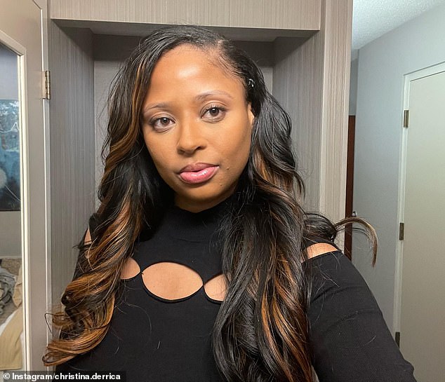 The shocking video, uploaded late last week by TikTok user Christina Derrica (pictured), has been viewed more than 3.2 million times