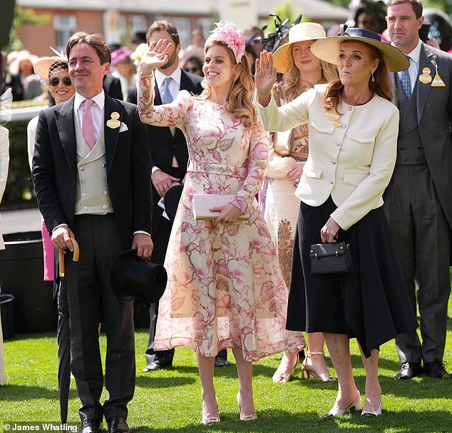 Princess Beatrice wore the Matchmaker floral midi dress at Royal Ascot yesterday
