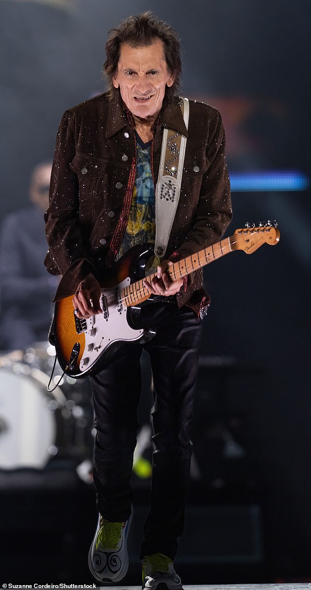 Rolling Stones, Ronnie Wood performs at the Stones;  Stones Tour '24 Hackney Diamonds' in Houston, Texas, April 2024