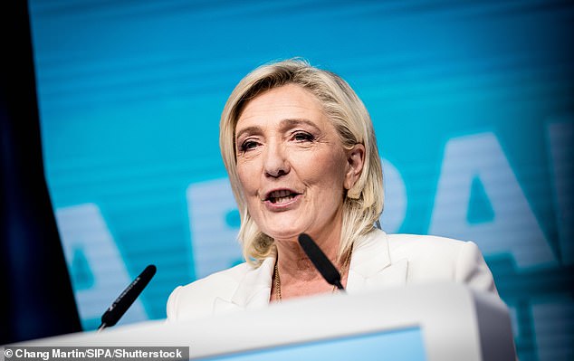 The euro fell sharply overnight after French President Emmanuel Macron called early parliamentary elections.  This is a risky move that could lead to Marine Le Pen's party (pictured) taking control of the French legislature.