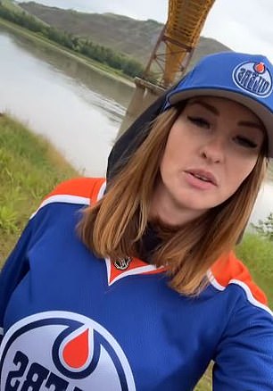 The Edmonton Oilers fan who went viral for flashing her breasts during a game has spoken out on Instagram