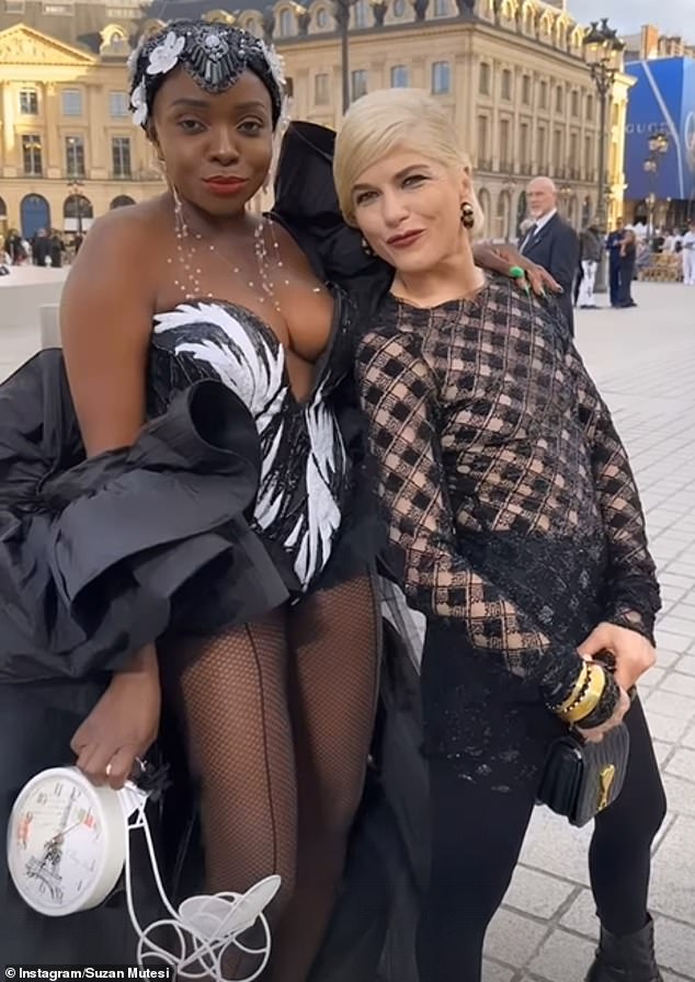 The Ugandan-Australian was also all smiles as she posed next to Selma at the star-studded event