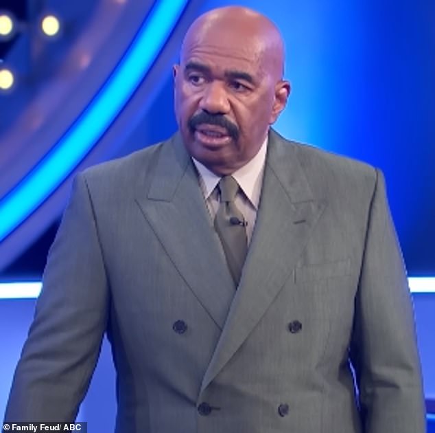 Family feud derailed when Steve asks Harvey to 'name a place where you are where you hold on'