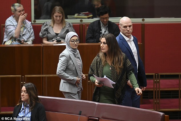 Fatima Payman, 29, 'voted with her conscience' in the Senate on Tuesday afternoon on a Greens motion to recognise the state of Palestine
